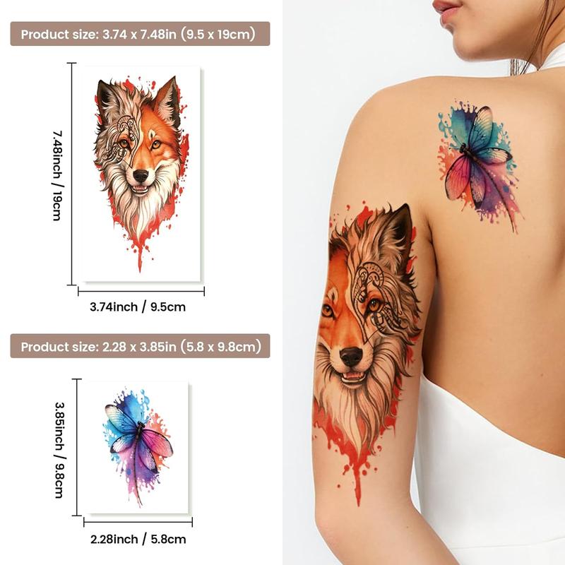 77 Sheets Temporary Tattoo 17 Sheets Half Arm Flower Lion Tiger Cat Owl Parrot Fake Tattoos for Adults Shoulder Neck 60 Sheets Tiny Waterproof Temporary Tattoos Realistic for Women Girls and Kids