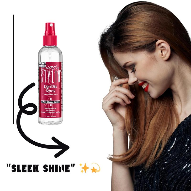 SIMPLY STYLIN' Light Silk Hair Spray - Anti-Frizz Silicone Heat Protectant - Hair Detangler for Women and Synthetic Wigs - 4 fl oz  Haircare