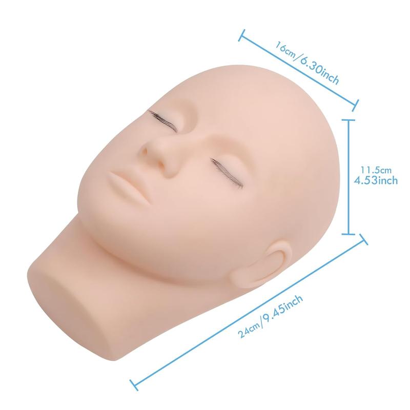 Eyelash Extension Mannequin Head, Soft-touch Lash Extension Training Mannequin Head, Professional Makeup Tool for Women