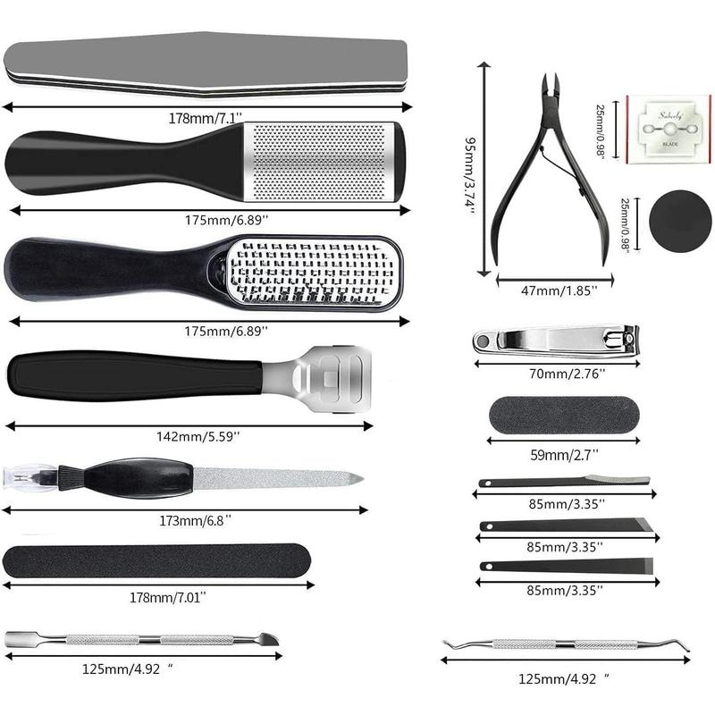 Professional Pedicure Kit, 36 in 1 Stainless Steel Foot Care Kit Foot Rasp Dead Skin Remover for  Salon Care, Filer