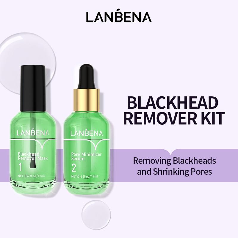 LANBENA Pore Care Beauty Lotion Nose Strips Green Tea Oil Blackhead Removal  Pores Shrinking Serum Vegan Moisture after Blackhead Remover Mask