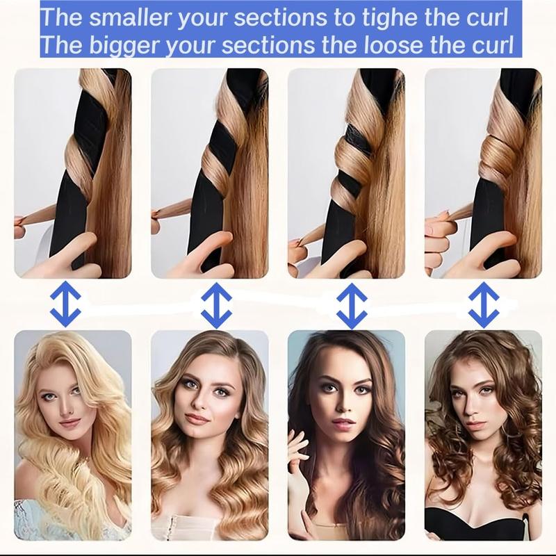 No Heat Hair Curler Headband for Long Hair, Satin Heatless Curling Rod with Adjustable Strap Overnight No Heat Curling Roller for Women and Girls Waves and Curls (Brown)