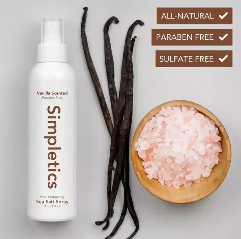 Himalayan Sea Salt Spray for Hair - All Natural, 5 Ingredient Texturizing and Volumizing Salt Spray - Vanilla Scented - Beach Look Spray To Add Volume & Texture - Unisex - 237ml