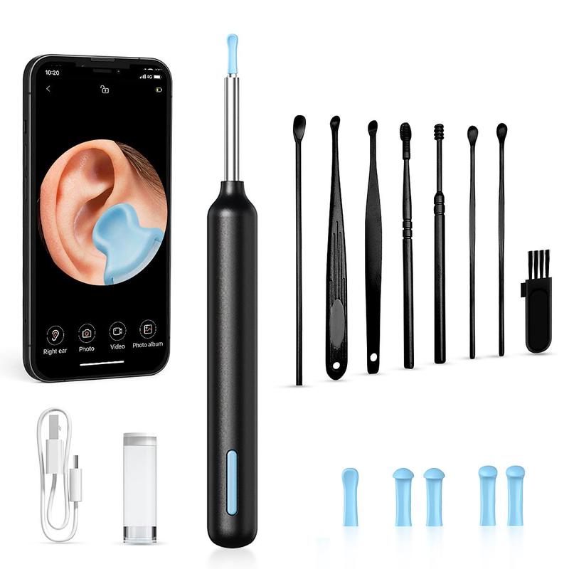 Intelligent Visual Ear Scoop, 1 Box Ear Wax Removal Kit with Camera & Light, HD Otoscope, Ear Wax Removal Tool, Ear Camera for Ios & Android