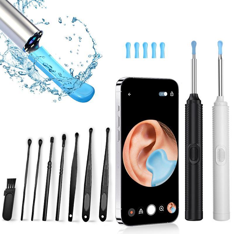 Intelligent Visual Ear Scoop Ear Wax Removal Tool, 1 Box Ear Wax Remover with 6 Counts Ear Cover & 8 Counts Ear Pick Tools, Ear Wax Removal Products, Christmas Gift