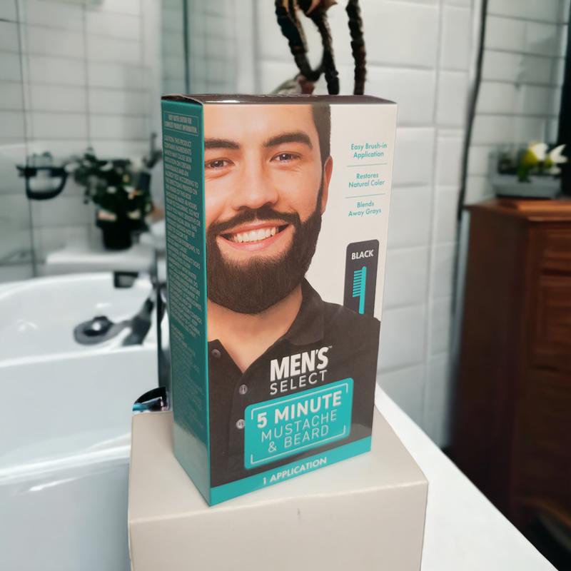 Men's Select Long Lasting Black Dye for Men for Beard, Mustache and all Facial Hair in just 5 min Hair Dye Haircare Gentle Salon