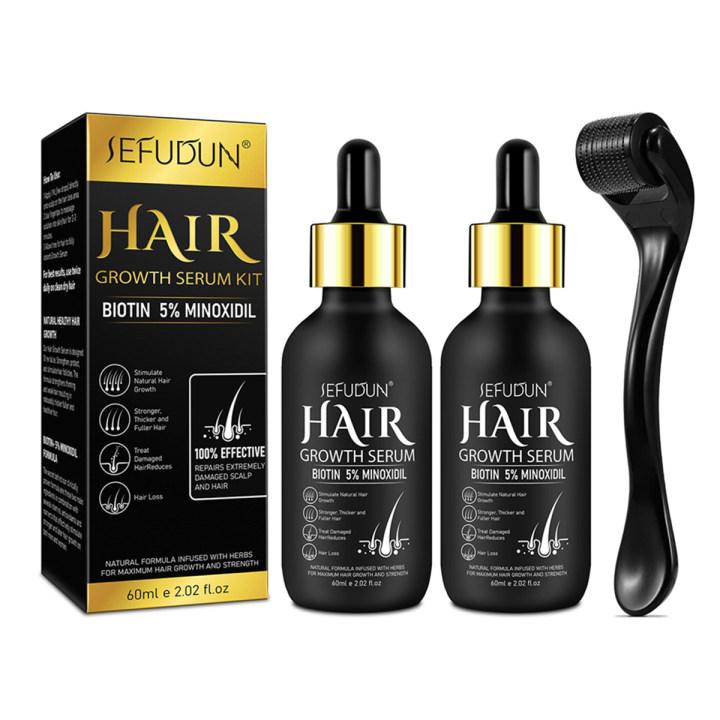 2Counts 5 ％ Minoxidil Hair Serum(60ml), with Hair Roller Set