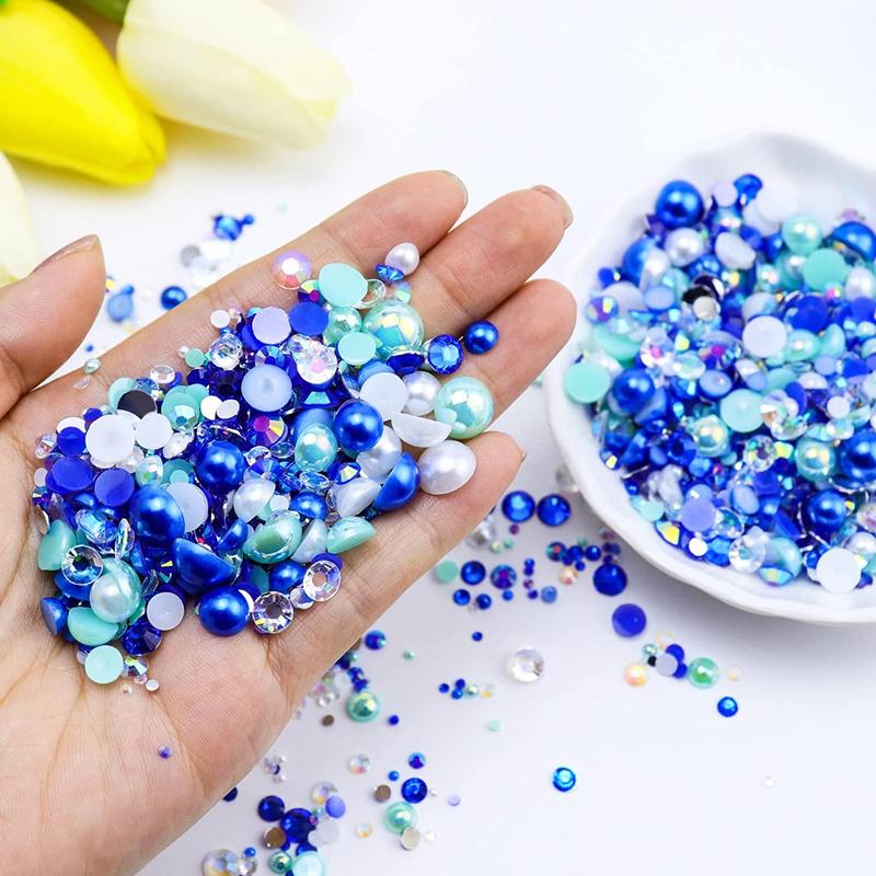 1 Pack Mixed Shape & Color Rhinestone & Faux Pearl Decor Nail Art Charms, DIY Materials for Decoration & Jewelry Making