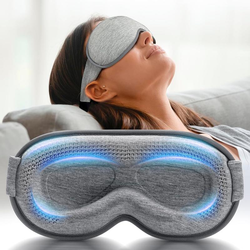 Weighted Eye Mask for Sleeping - Blackout Sleep Mask for Women Men,  Lash Extension Eye Covers, Memory Foam, 3D Contoured, Airplane Travel , Blindfold for Meditation(Gray)