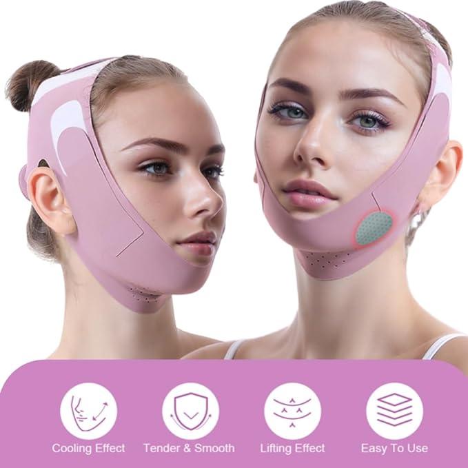 Double Chin Reducer V Line Face Lifting Tape Face Strap, Soft Silicone Chin Strap Face Shaper to Removing Double Chin for Women and Men, Black Friday, Christmas Gift