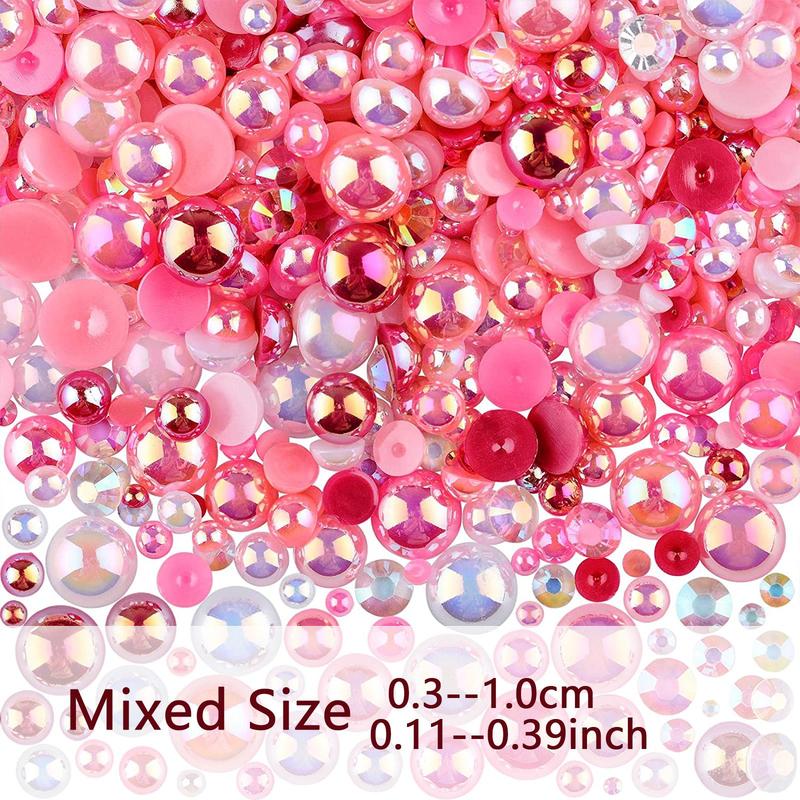 1 Pack Mixed Shape & Color Rhinestone & Faux Pearl Decor Nail Art Charms, DIY Materials for Decoration & Jewelry Making