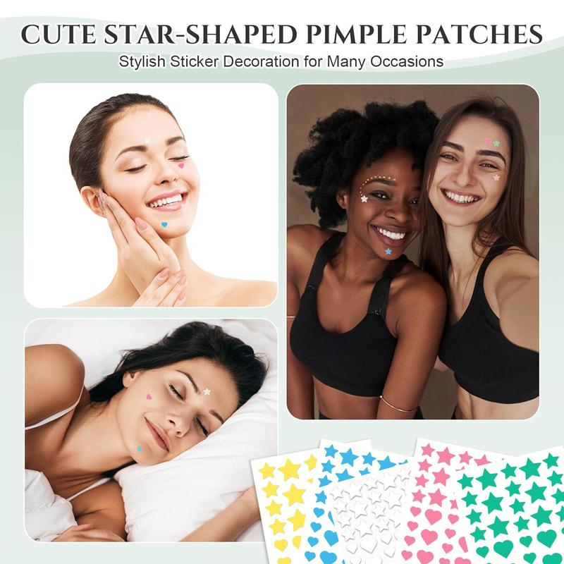 Star & Heart Shaped Hydrocolloid Acne Patch, 432pcs box Easy To Peel Off Design Acne Cover Sticker, Facial Skin Care Accessories for All Skin Types, Christmas Gift