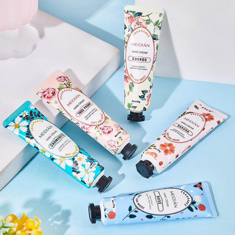 5PCS Pack Hand Cream, Natural Botanical Scented Hand Cream, Moisturizing Hand Cream Gift Set Travel Contains Floral Scented Hand Cream