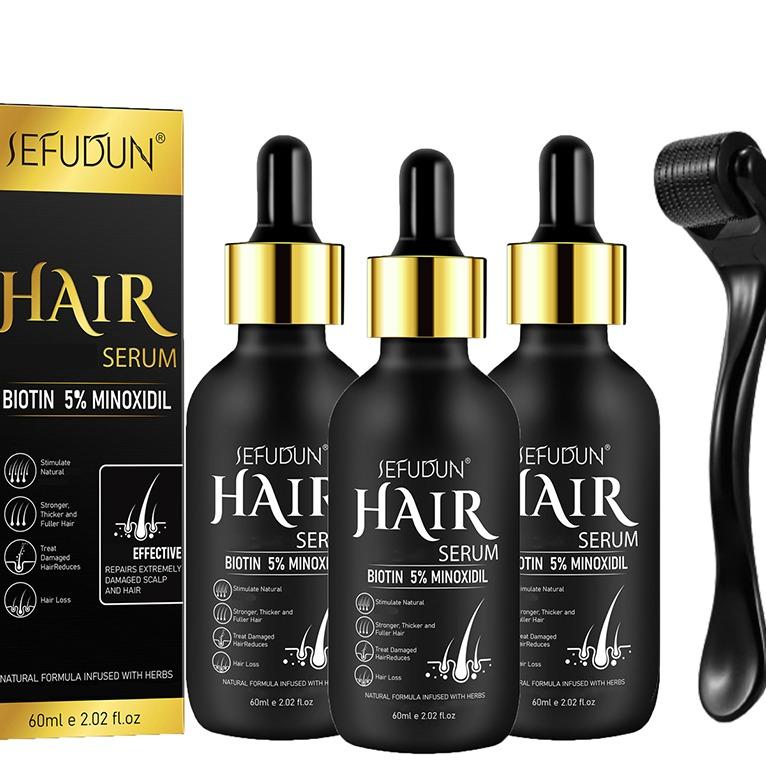 Sefudun 5% Minoxidil Hair Serum, 60ml - Morning and Evening Haircare Comfort  -  Minoxidil Hair Serum *2 with roller (25% OFF)