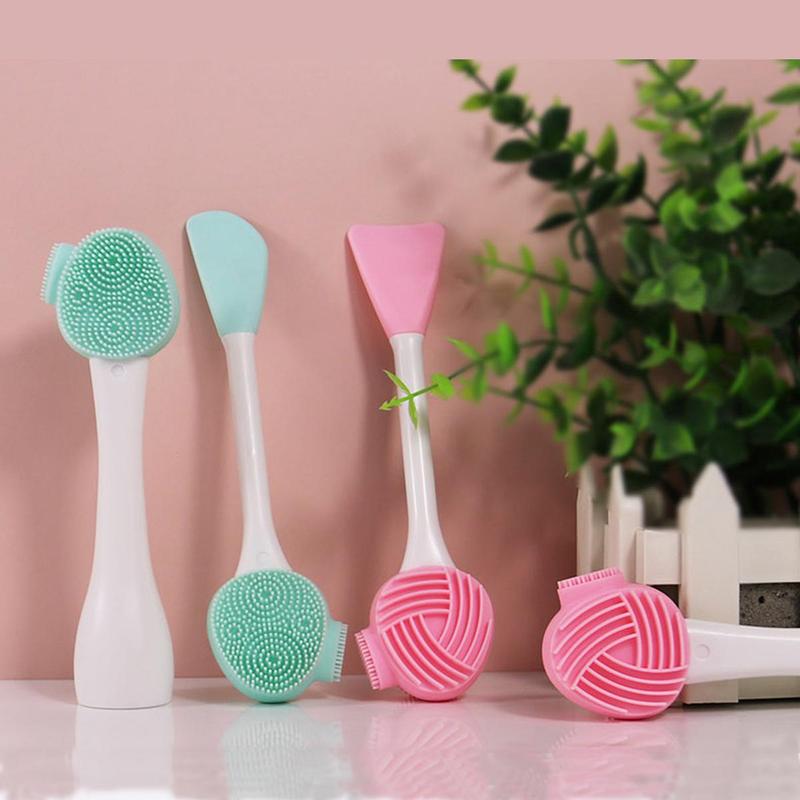 Silicone Double-sided Facial Cleansing Brush, 4 Counts set Face Scrubber Pore Cleaning Tool for Facial Skin Massage, Beauty & Personal Eye Care Product