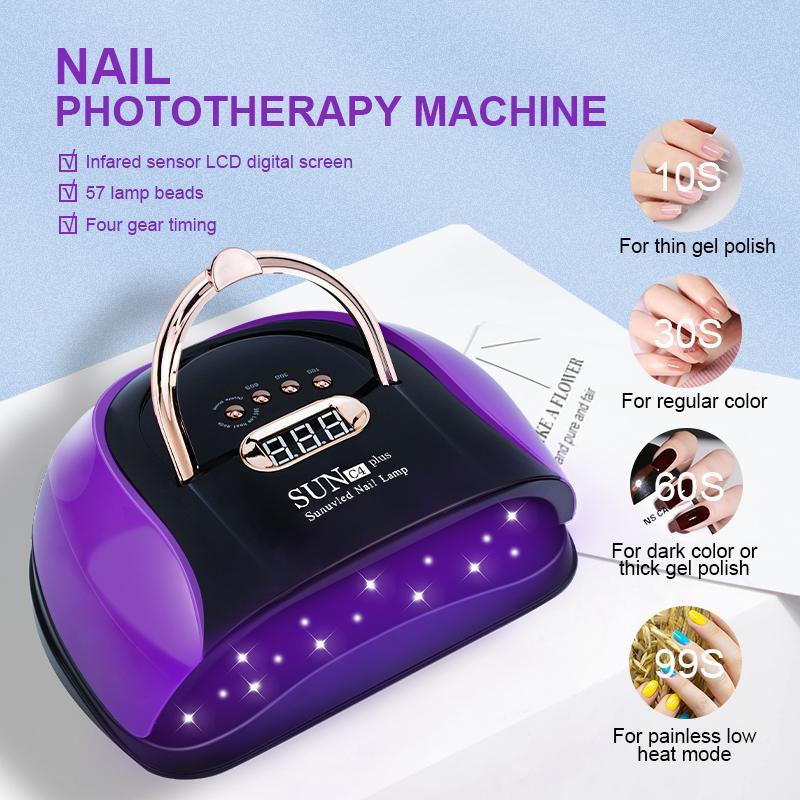 UV LED Nail Lamp, Professional Nail Dryer Lamp with 4 Timmer Setting Sensors, Nail Art Curing Lamp for Home & Salon Use