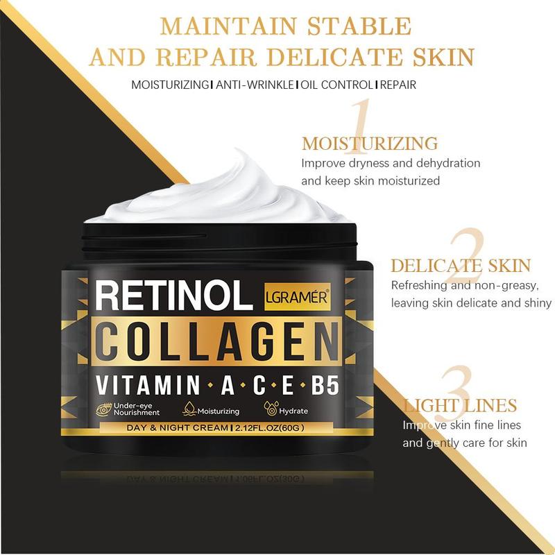 Retinol Collagen Moisturizing Facial Skincare Cream, Brightening & Firming Facial Lotion, Beauty & Personal Care Product for Men