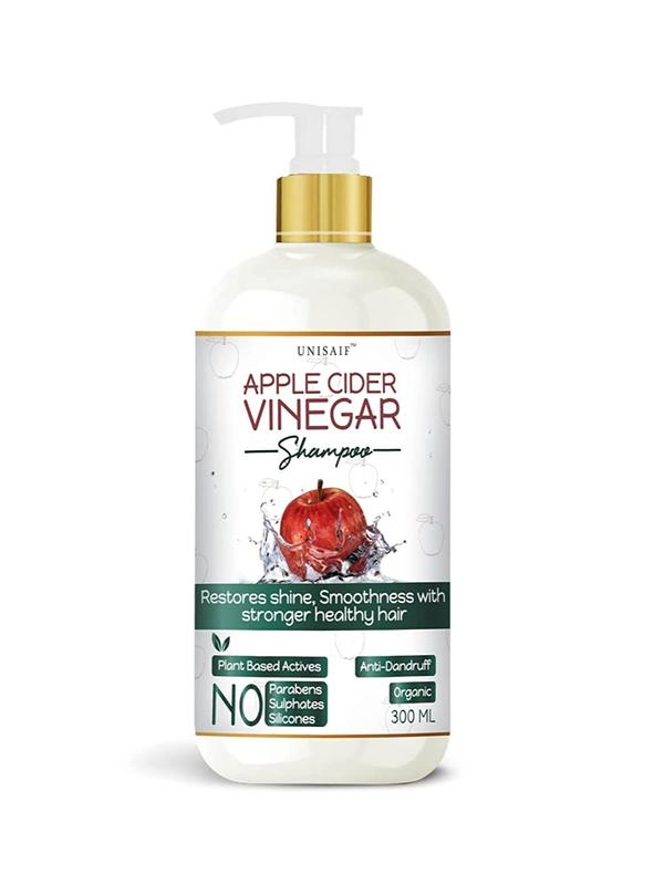 Unisaif Organic Apple Cider Vinegar Shampoo for Dry & Itchy Scalp - Anti-Dandruff, Clarifying & Soothing for Thinning Hair 300ML plant haircare