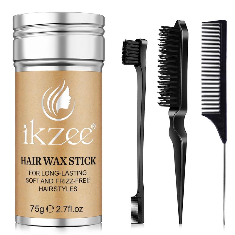 ikzee Hair Wax Stick - Nourishing Styling Wax for Women & Kids, Flyaway Tamer & Bun Maker, 2.7 Fl Oz Gel Haircare