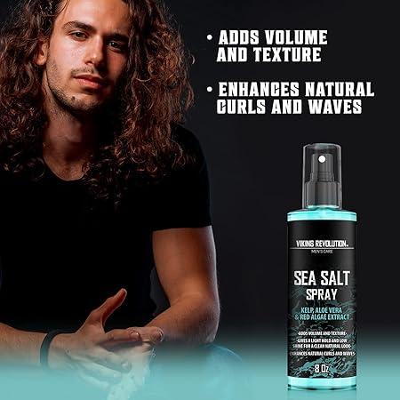 Sea Salt Spray for Hair Men-Texturizing Spray with Kelp, Aloe Vera and Red Algae Extract-Surf Spray to Add Volume & Texture Men Hair - 8oz Hair Care