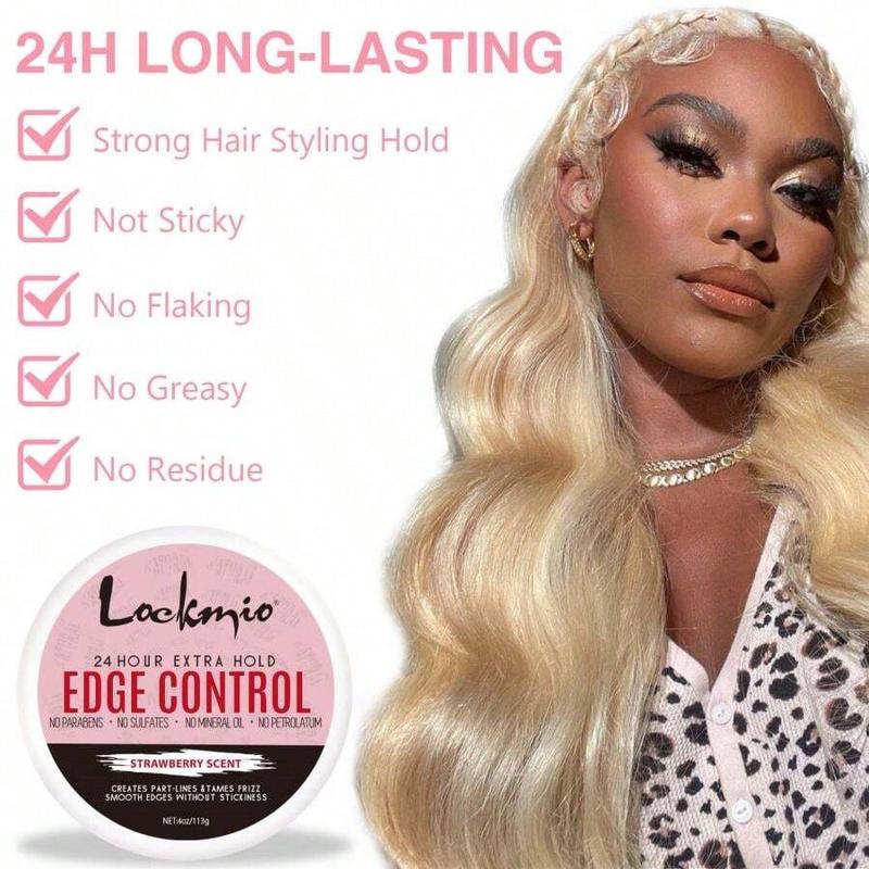 Edge Control Gel with Brush Set for Baby Hairs, Strong Hold Styling Cream and Wax for Women with 4C Hair - Haircare Haircare