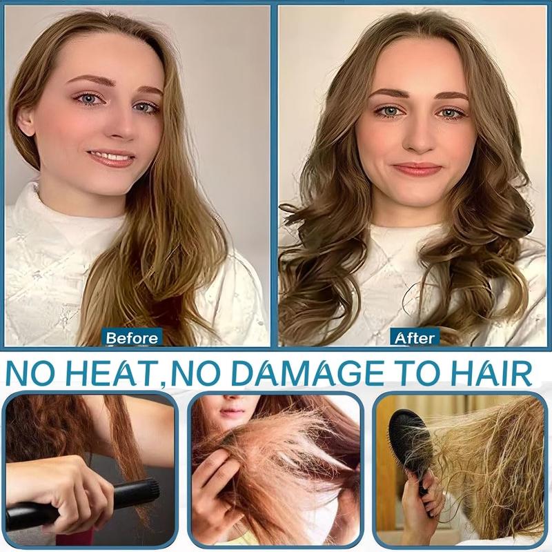 No Heat Hair Curler Headband for Long Hair, Satin Heatless Curling Rod with Adjustable Strap Overnight No Heat Curling Roller for Women and Girls Waves and Curls (Brown)