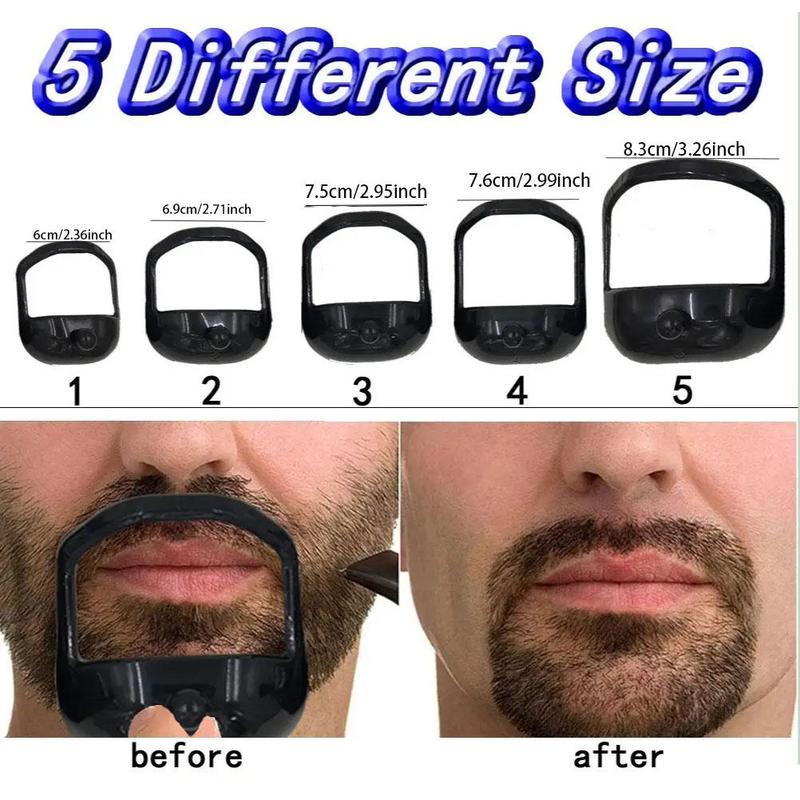 Beard Shaping Stencil, 5 Counts set 5 Sizes Beard Care & Styling Shaper, Professional Beard Shaping Tool for Men