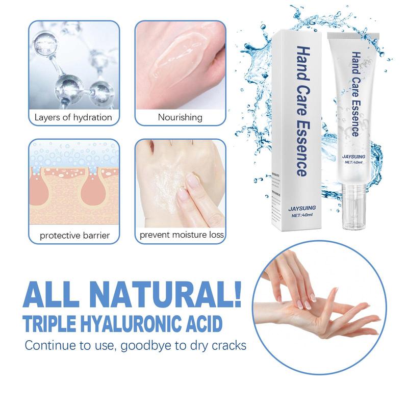 Hyaluronic Acid Hand Care Essence, 2 Counts Pure Hyaluronic Acid Hand Cream, Hydrating Anti-Cracked Hand Cream, Skin Moisturizing Essence for Hands, for Men and Women