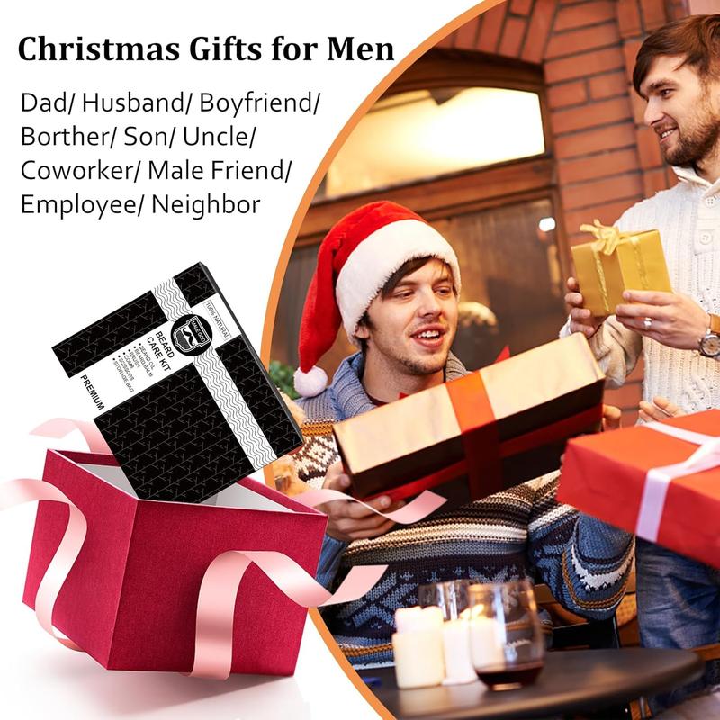 Gifts for Men, Beard Kit with Beard Oil, Balm, Comb, Brush, , Beauty Gift Sets for Him, Birthday & Christmas, Stocking Stuffers for Adults Men, Boyfriend, Husband, Son, Friend, Dad