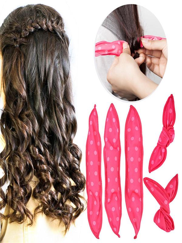 Polka Dot Pattern Hair Curler, No Heat Hair Curler, Hair Styling Tool for Women & Girls, Creative Hair Accessories for Daily Use