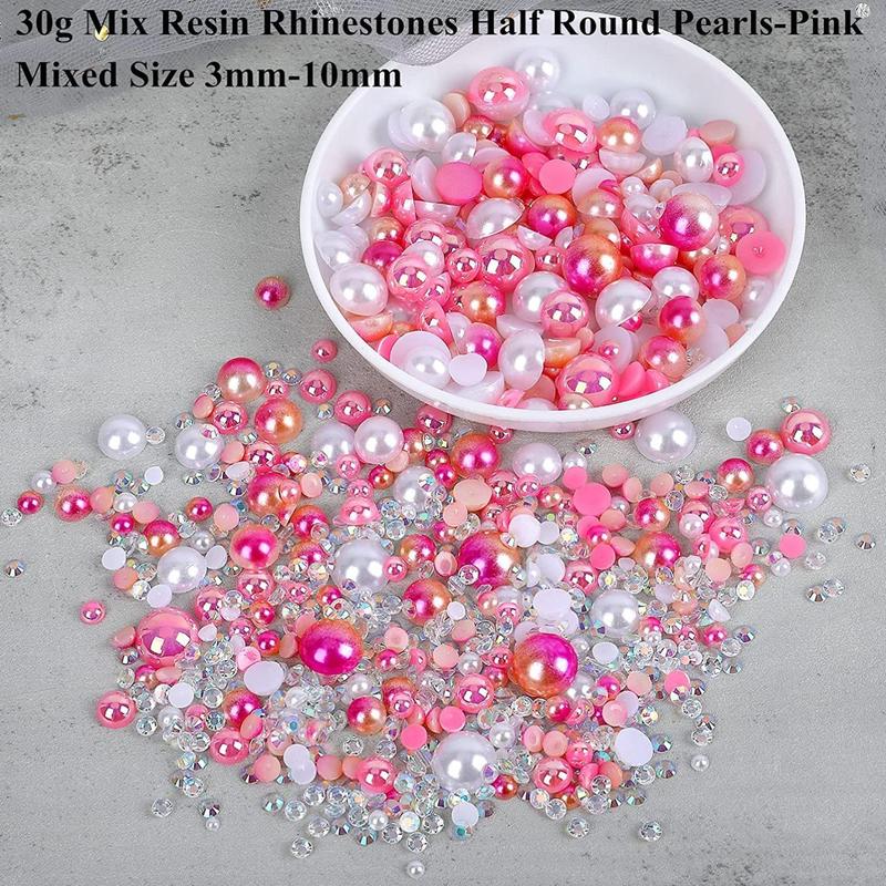 1 Pack Mixed Shape & Color Rhinestone & Faux Pearl Decor Nail Art Charms, DIY Materials for Decoration & Jewelry Making