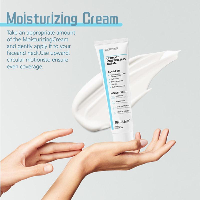 [Free Shipping]Ultimate Moisturizing Cream (100mL)   Collagen, Niacinamide, Centella Asiatica, Hyaluronic Acid   Wrinkles, Dark Spots, Dry Skin, Redness Skincare Korean daily  glow skin care products