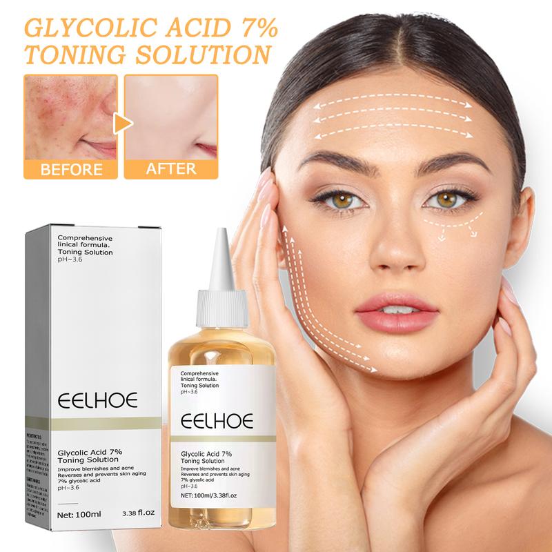 100ml Glycolic Acid 7% Skin Repair Exfoliating Toner Glycolic Sour 7% Toning, Wrinkle Exfoliating Serum for Face, Exfoliate, Hydrates & Reduces Skin Blemishes Skincare Smoother Aloe Delicate Facial Sensitive Gentle Gift Mom Comfort Hydrating Aloe brighten