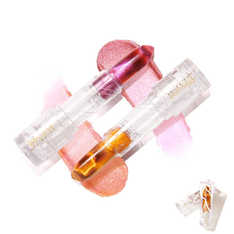 LUXAZA PRO ACTIVATED SHIMMER Lip Balm Amber & Rose Quartz