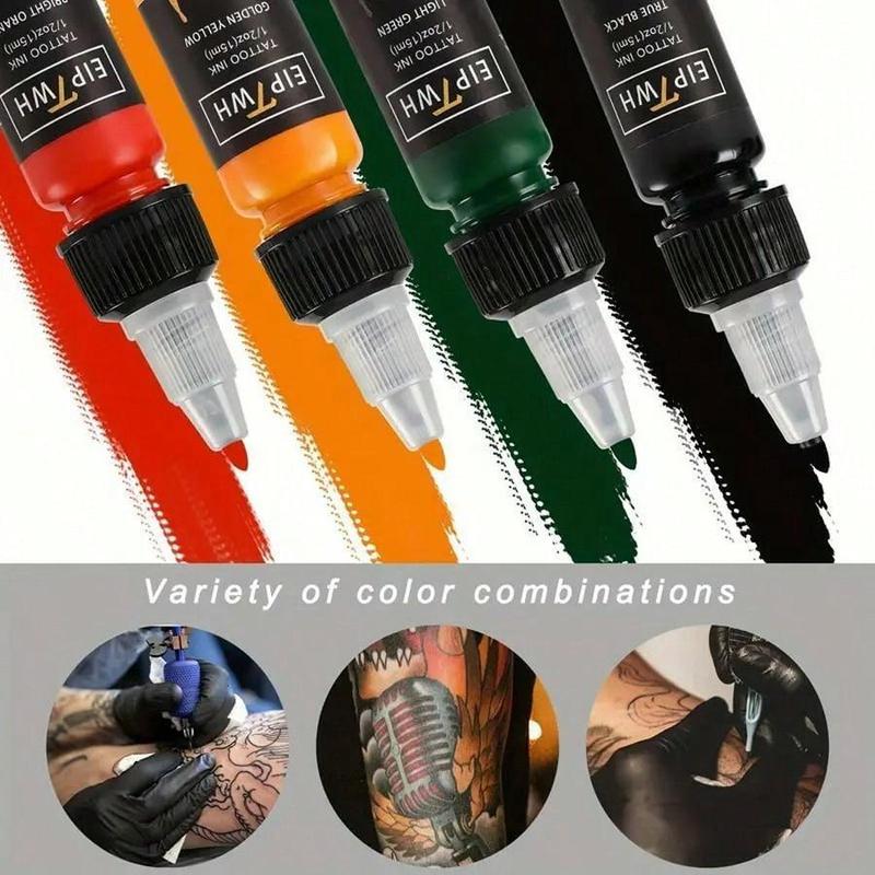 Tattoo Ink Set, 14pcs set Tattoo Pigment, Professional Tattoo Ink Pigment, Body Art Tattoo Pigment, Tattoo Supplies for Beginners & Professionals, Body Makeup, Christmas, Christmas Gift