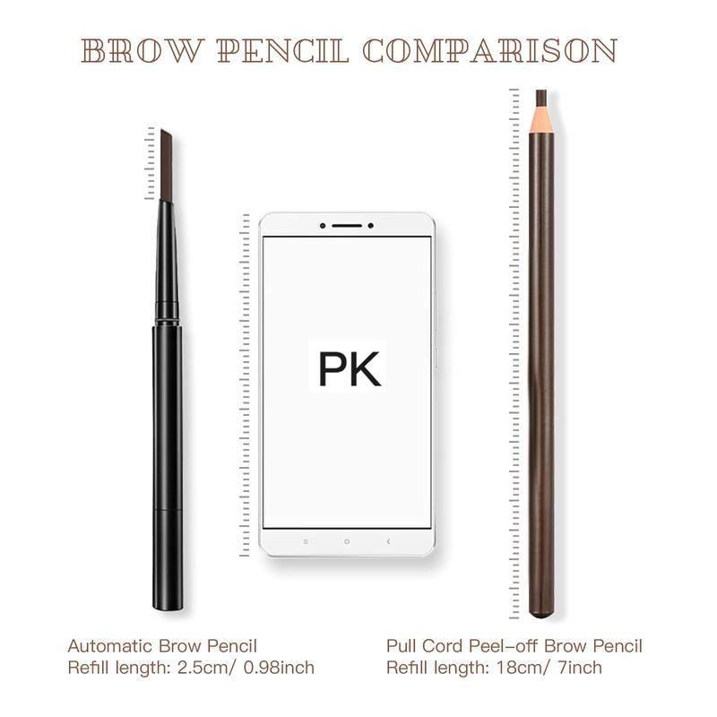 Waterproof Eyebrow Pencil Set, Pull-Off Peel, Microblading Eyebrow Pencil Supplies Kit, White Eyeliner and Eyebrow Tools Tattoo Makeup for Marking (5+1 Dark Brown)