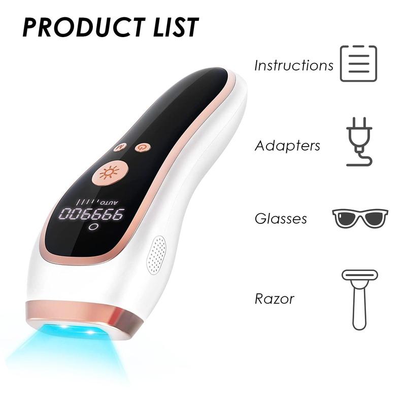 Professional IPL Laser Hair Removal Instrument, 1 Count Handheld Laser Removal Machine, Electric Epilator Hair Removal, Epilator Hair, At-home Use Hair Removal Tool for Women & Men