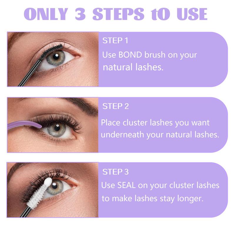 3 in 1 Eyelash Bond & Seal & Remover, Long Lasting Eyelash Glue, Eyelash Remover, Tweezers, Professional Eye Makeup Tool for Women & Girls, Christmas Gift