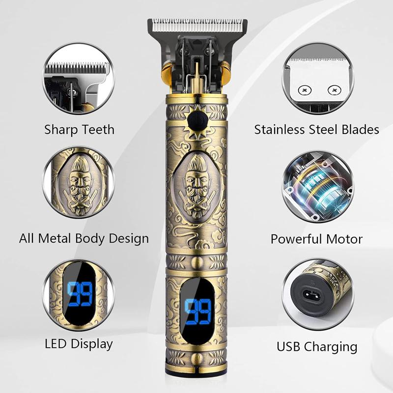 AMULISS Professional Mens Hair Clippers Zero Gapped Cordless Hair Trimmer Professional Haircut & Grooming Kit for Men Rechargeable LED Display rechargeable beard halloween gift trimmers