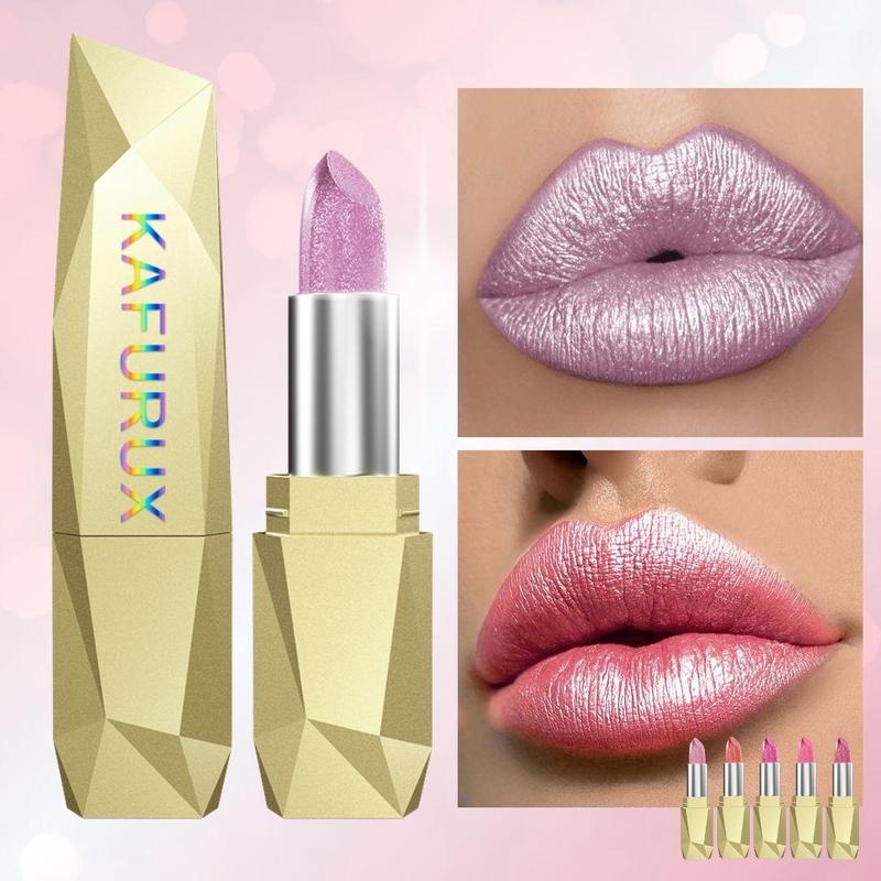 Long Lasting Shimmer Lipstick, 1 Count Moisturizing Lipstick, Glossy Lip Glaze Stick, Plumping Lipstick, for All Occasions Lip Makeup, Christmas Gift