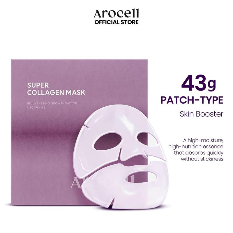 [AROCELL Official] SUPER COLLAGEN MASK 4EA | Firming, Anti-Aging & Hydrating | Sleeping Mask | Overnight Hydrogel Mask | Korean Skincare