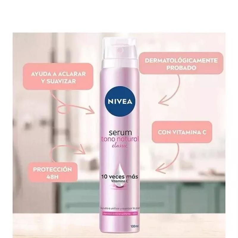 NIVEA Vitamin C Deodorant Serum with Avocado Oil Varieties or Pearl for Long-Lasting Protection Against Sweat and Odor Brightening Body Care