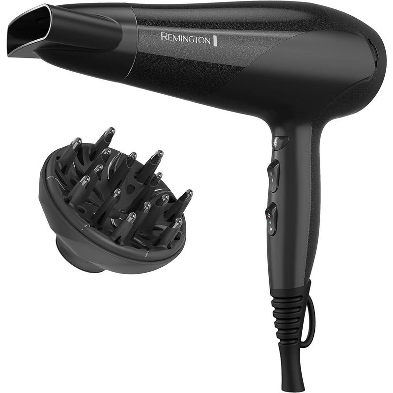 Remington Dame Protection Hair Dryer with Ceramic Ionic Tourmaline Technology, Black, Diffuser and Concentrator, 3 Piece Set