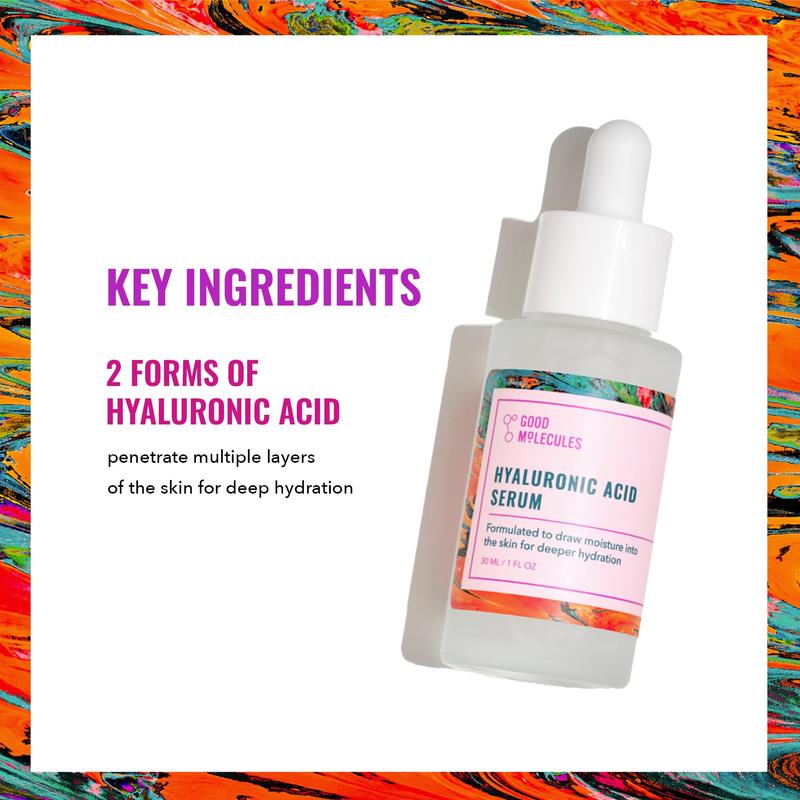 Good Molecules Hyaluronic Acid Serum - Hydrating, Non-greasy formula to Moisturize, Plump Lightweight Moisturizing