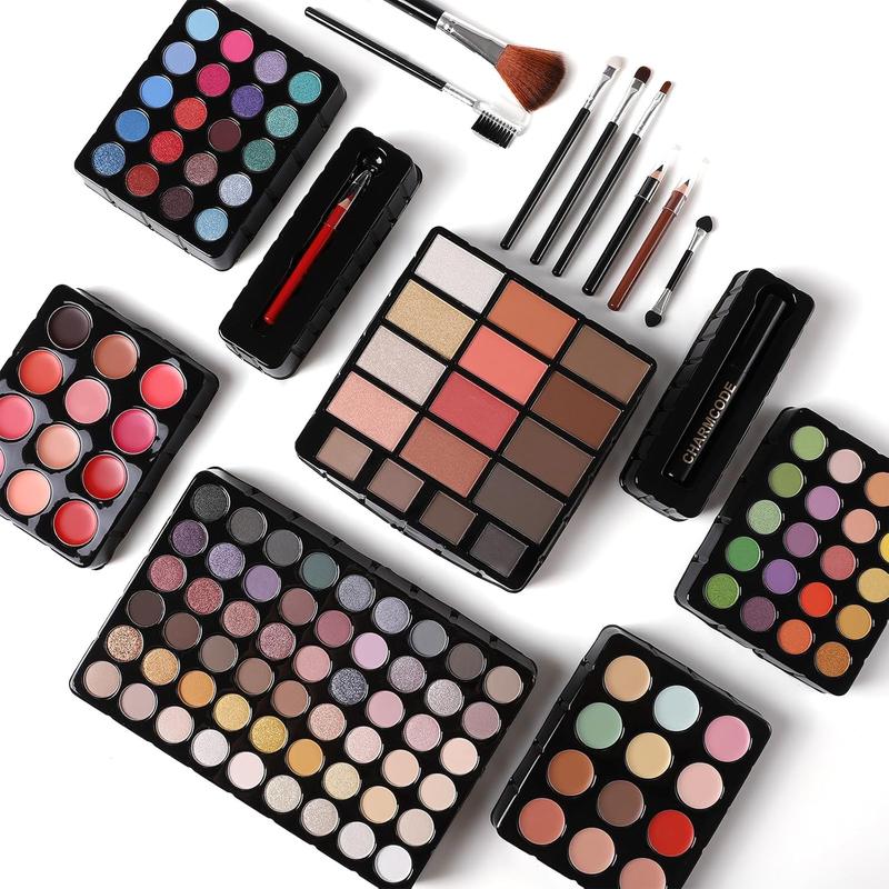 132 Color All In One Makeup Gift Set Kit- Includes 94 Eyeshadow, 12 Lip Gloss, 12 Concealer, 5 Eyebrow powder, 3 Face Powder, 3 Blush, 3 Contour Shade, 2 Lip Liners, 2 Eye Liners, 4 Eyeshadow Brush