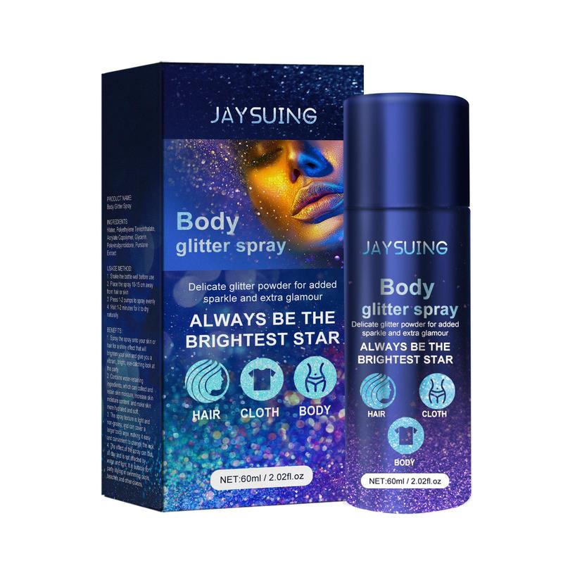 [Free shipping]Shiny Body Glitter Spray, Body and Hair Glitter Spray, Body Shimmery Spray for Skin, Face, Hair and Clothing,Quick-Drying Waterproof Body Shimmery Spray for Prom Festival Rave Stage Makeup