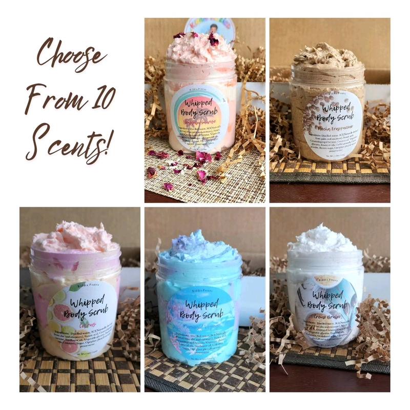 Foaming Sugar Scrub Samples.Whipped Body Scrub.Exfoliating.2oz. Body Care.Moisturizing.Hypoallergenic