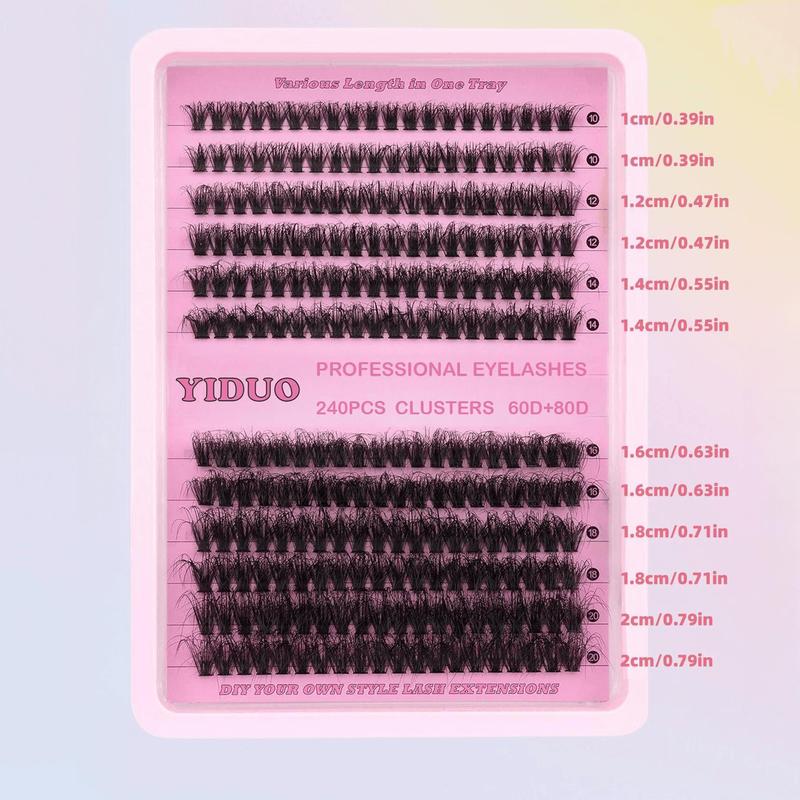 Christmas 10-20mm Mixed Individual Cosmetic False Lashes Clusters, 240pcs 234pcs 300pcs 308pcs Fluffy Curly Thick Fake Eyelashes, Lightweight Makeup Enhancement Lashes Clusters Kit, Lashes Strips Eyelashes Extension Clusters, Fall, Meatball in Makeup