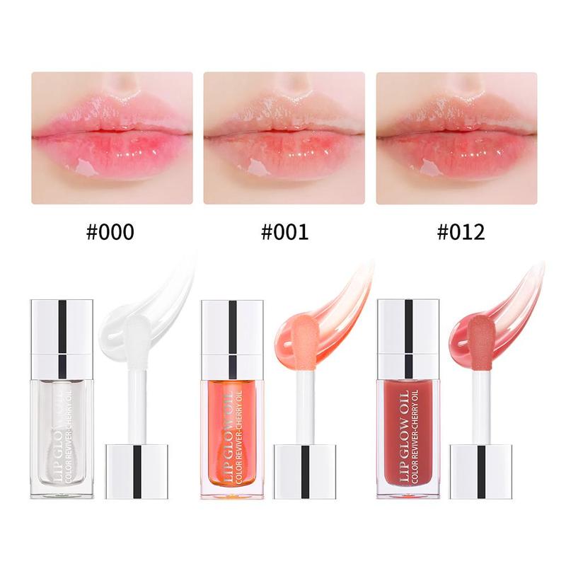 Moisturizing Lip Oil, 3 Counts set Hydrating Lip Gloss, Glossy Lip Glaze Stick, Plumping Lip Oil for Girls & Women