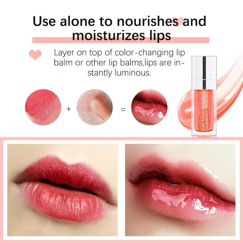 Moisturizing Lip Oil, 3 Counts set Hydrating Lip Gloss, Glossy Lip Glaze Stick, Plumping Lip Oil for Girls & Women